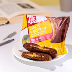 Cookies protéinés FitSpo Banane 🍌 - 20g protéines, base avoine - Pack 10 x 70g