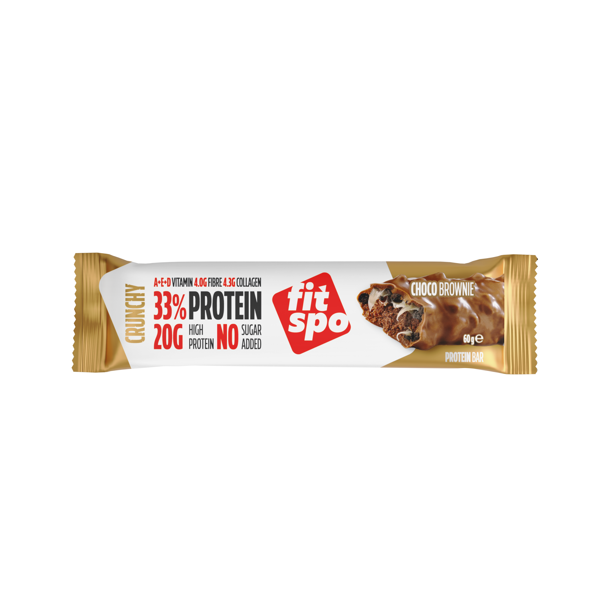 Barres protéinées FitSpo Delight Crunchy Chocolate Brownie 🍫 - 33% protéines - 60g