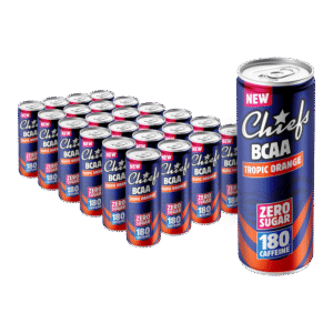 Chiefs BCAA Performance Drink Tropic Orange 🍊 - Pack 24 x 330ml - Boisson énergie & récupération sans sucre