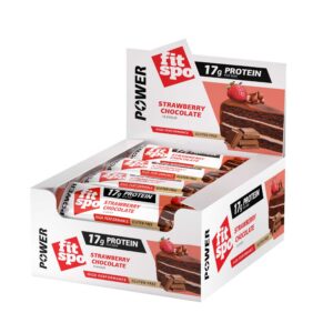 Barres protéinées FitSpo Power Strawberry Chocolate 🍓 - 17g protéines - Pack 12 x 55g