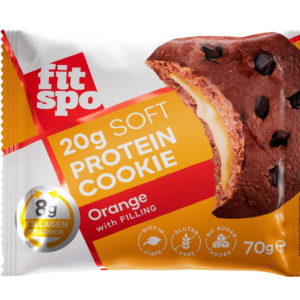 Cookies protéinés FitSpo Orange 🍊 - 20g protéines, base avoine - Pack 10 x 70g